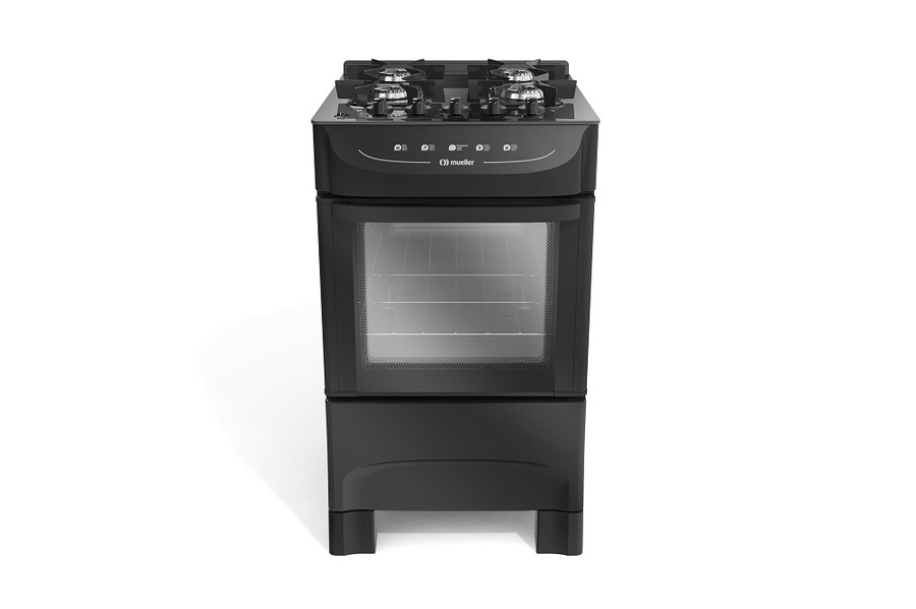 Cocina a Gas 4H Mueller Hamburgo Negra 