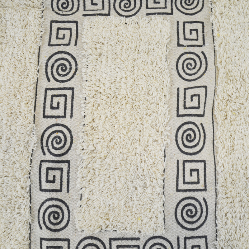 Alfombra 40x60cm adorno griego marrón y natural NATURAL