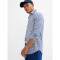 V-LS SLIM STRETCH POPLIN BASIC DOCKSIDER BLUE GINGHAM