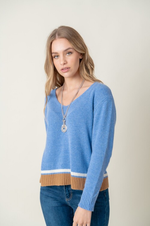 Sweater lana combinado Blue