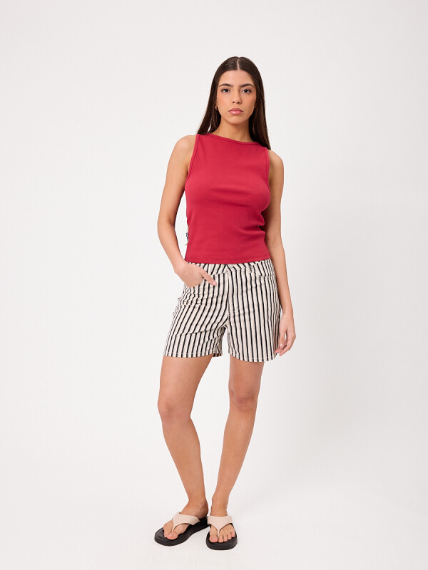SHORT AVELINA RUSTY Negro / Blanco