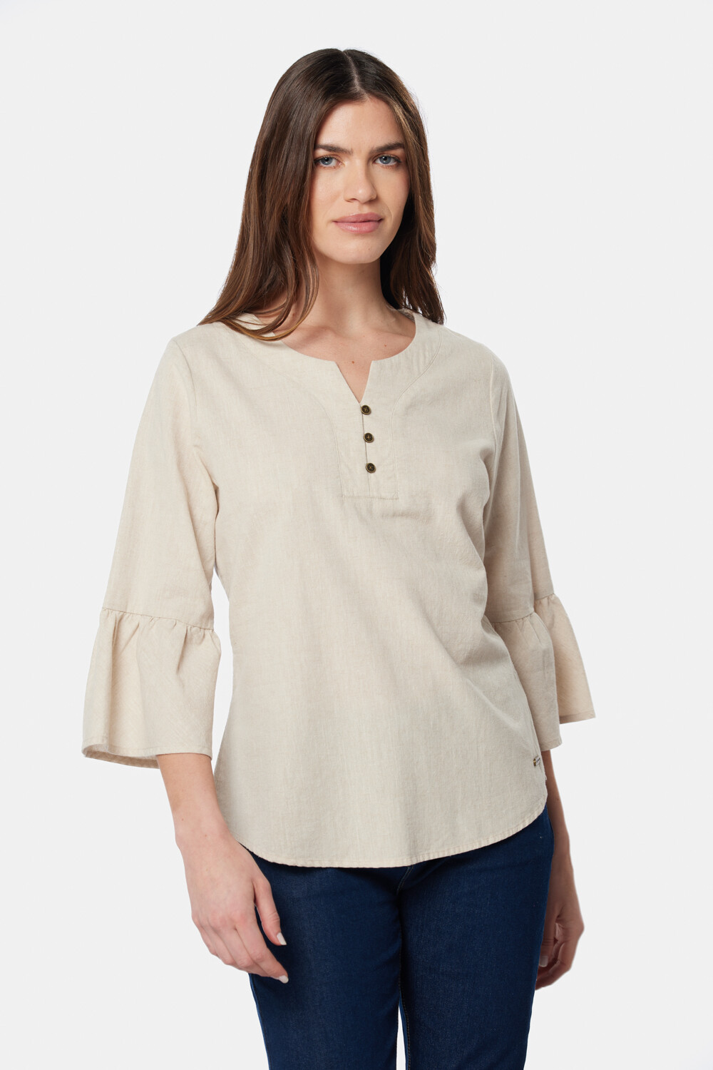 BLUSA DE LINO Beige