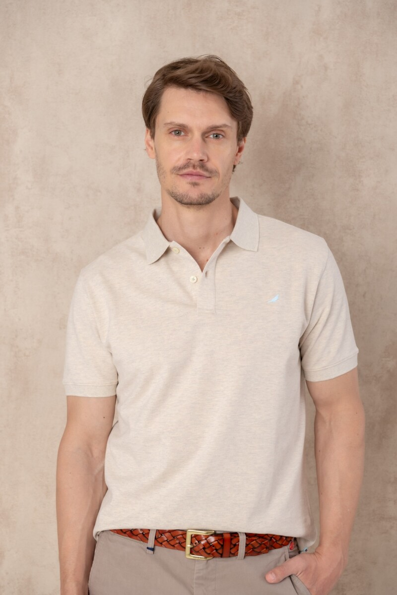 Remera Pique Melange - Beige 