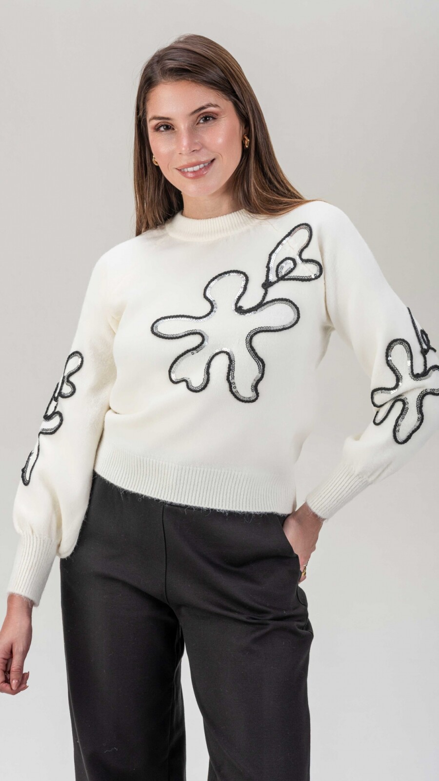 Sweater Flor Blanco