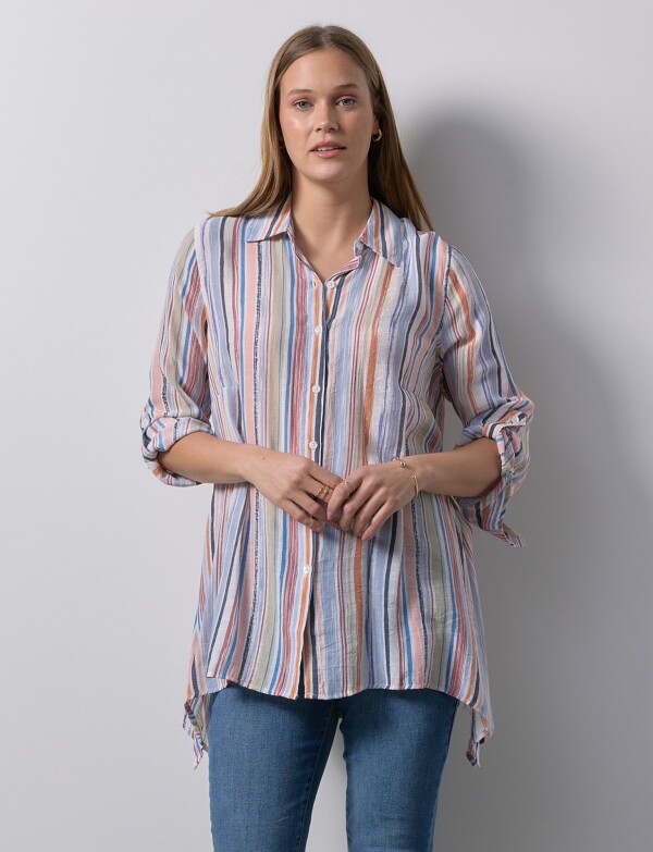 Camisa Larga MULTI/CELESTE