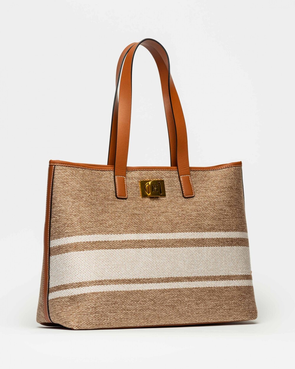 Bolso Lyon en canvas Marron