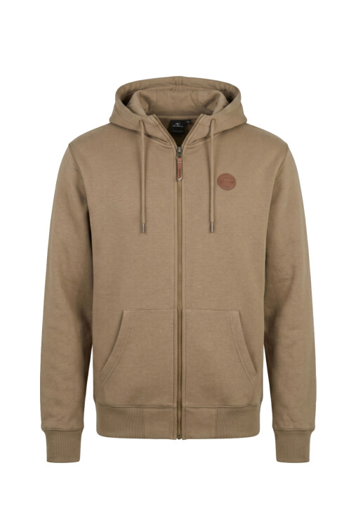 Campera O'Neill Full Zip Leather Patch Beige