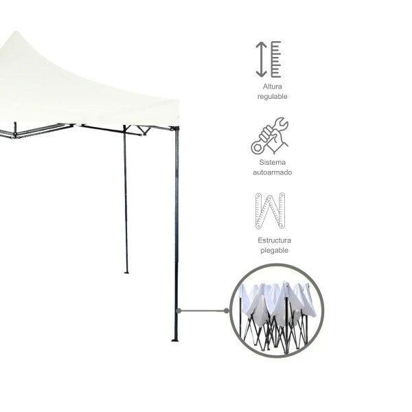 Gazebo Plegable 3x3 M Auto armable Toldo Playa Jardin Carpa Tela 600d IMBACK Color Blanco Gazebo Plegable 3x3 M Auto armable Toldo Playa Jardin Carpa Tela 600d IMBACK Color Blanco