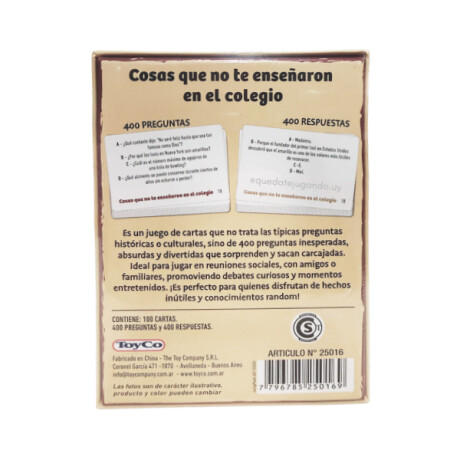 Juegos ToyCo Cosas que no te enseñaron en el colegio Juegos ToyCo Cosas que no te enseñaron en el colegio