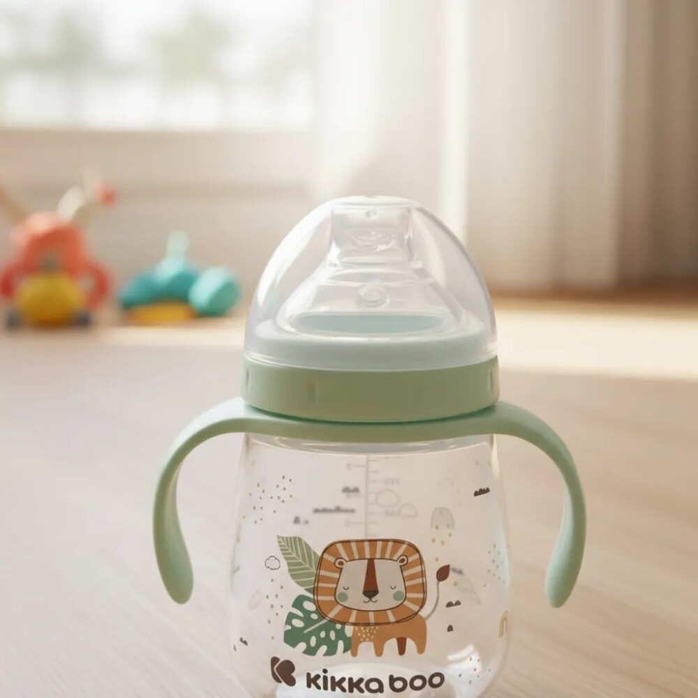 Vaso KIKKABOO 6m+ boquilla silicona verde