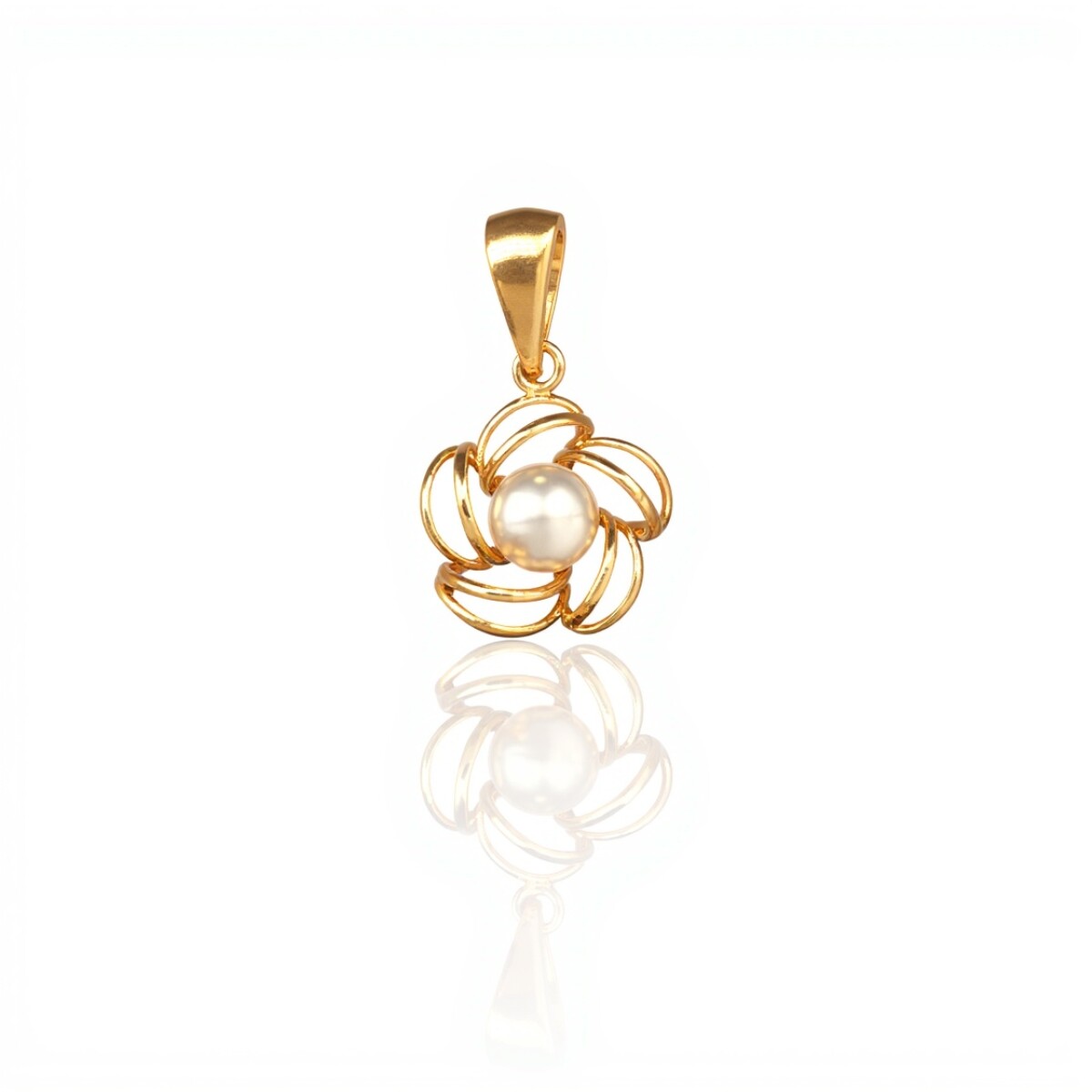 Dije Flor-Oro bajo-Con Perla-CP8555 - conperla 