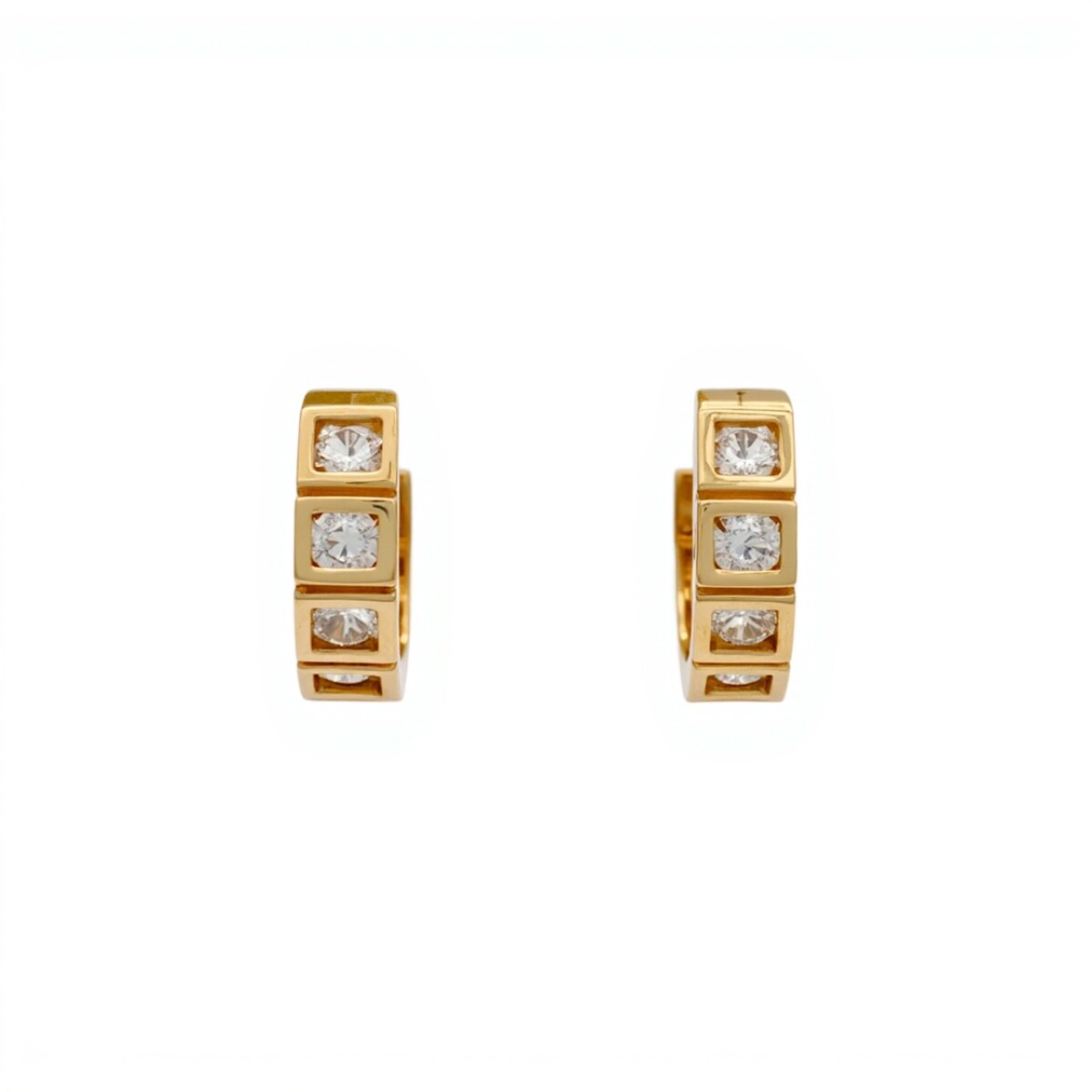 Caravanas Aros de Zirconias oro- Oro bajo - Zirconia - CA8100 - conpiedra 