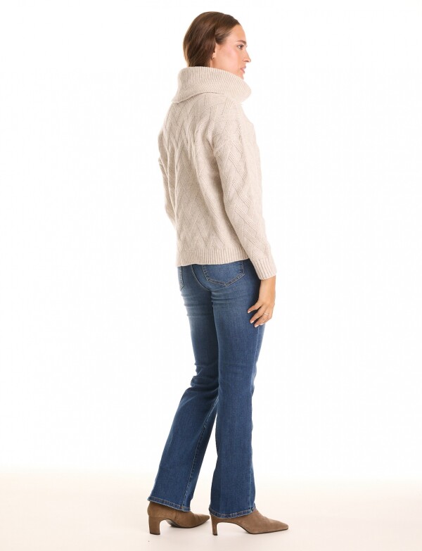 Buzo Cuello Volcado BEIGE CLARO