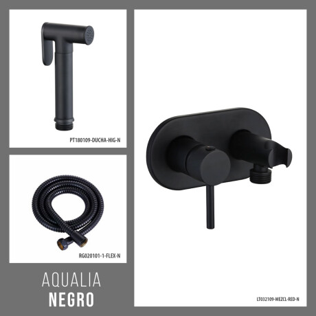 DUCHA HIGIENICA INCLUYE MEZCLADORA Y FLEXIBLE NEGRO