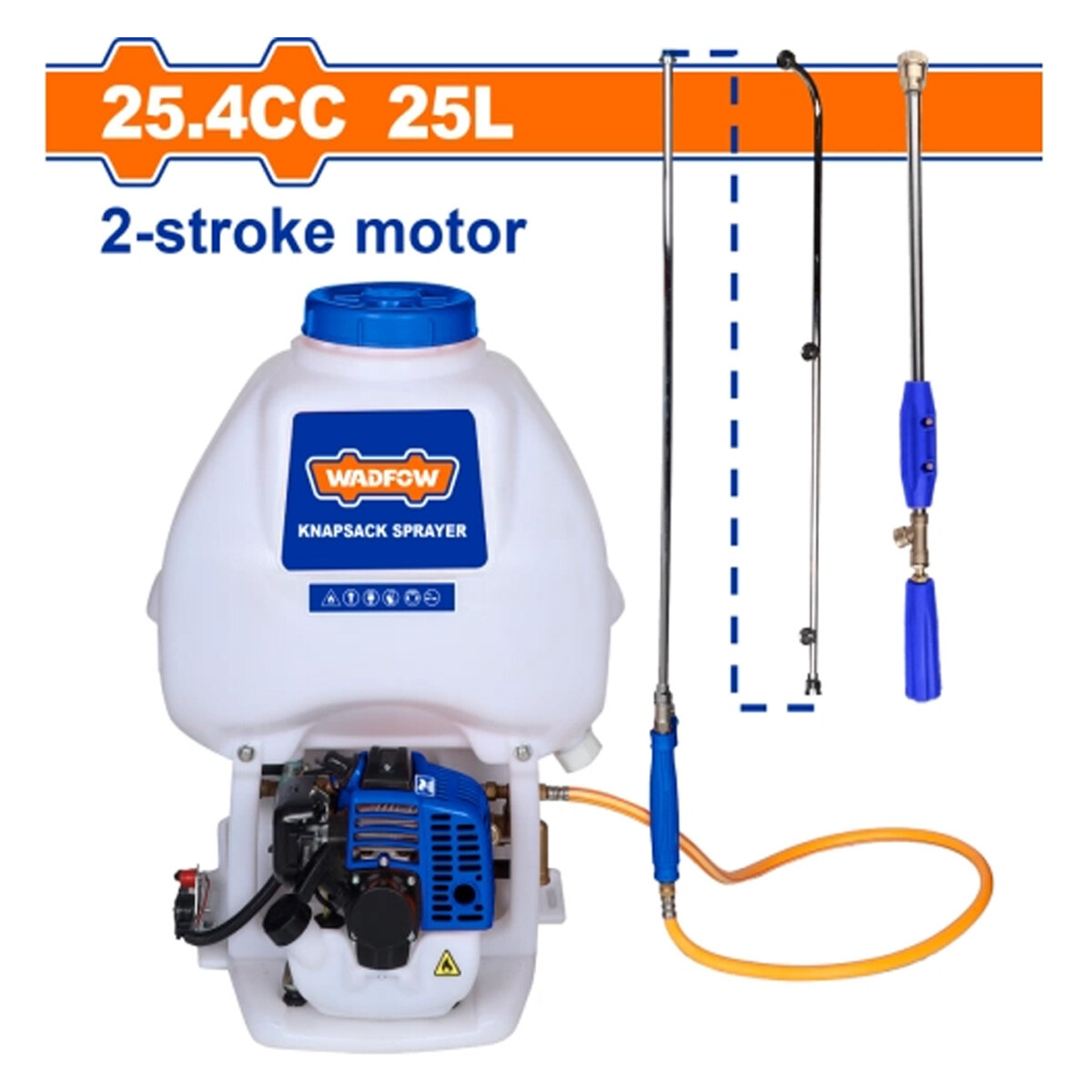MOTO PULVERIZADOR FUMIGADOR MOCHILA 25.4CC 25L WADFOW AZUL 