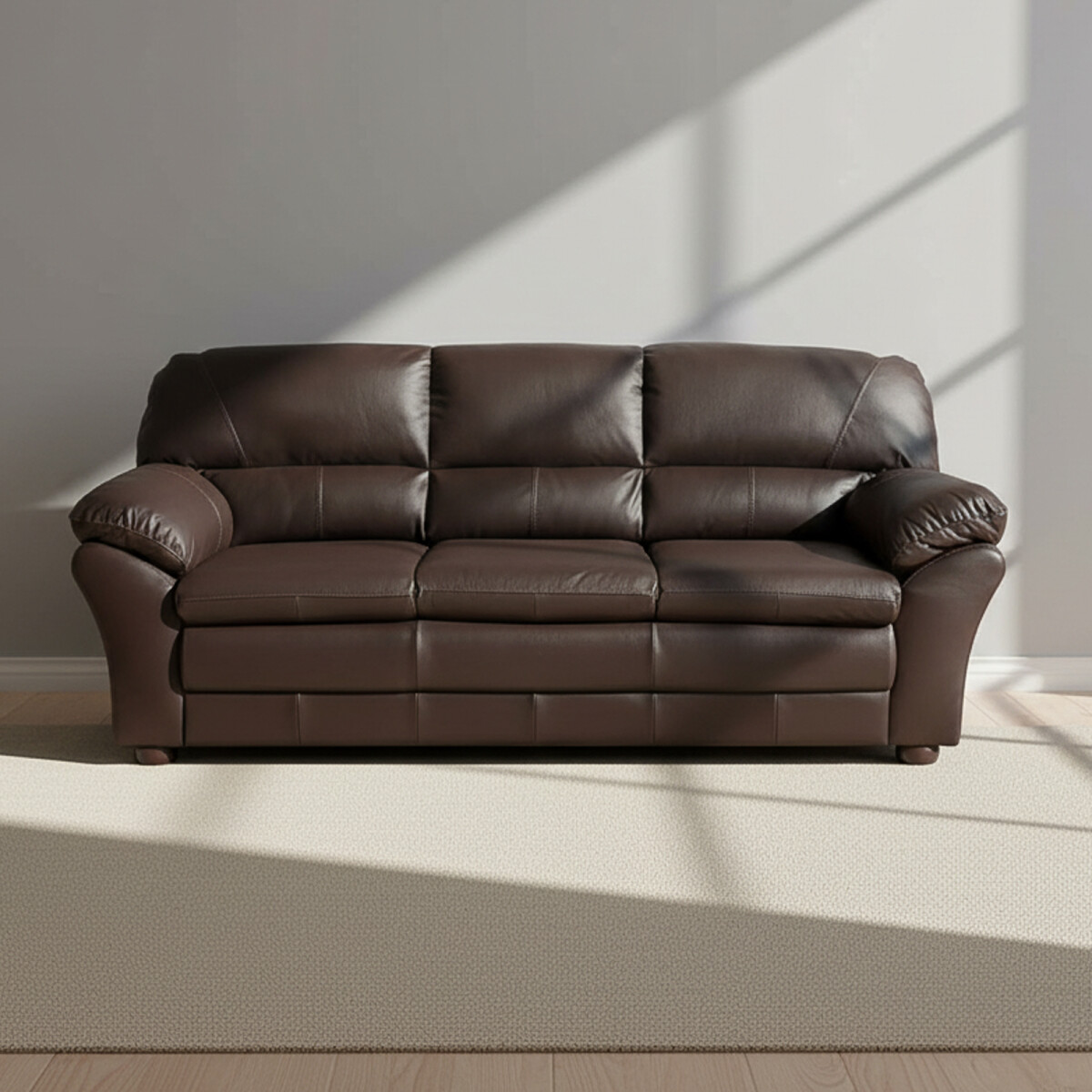 SILLÓN - 3 CUERPOS CUERO MARRON FLORENCIA CHOC. 