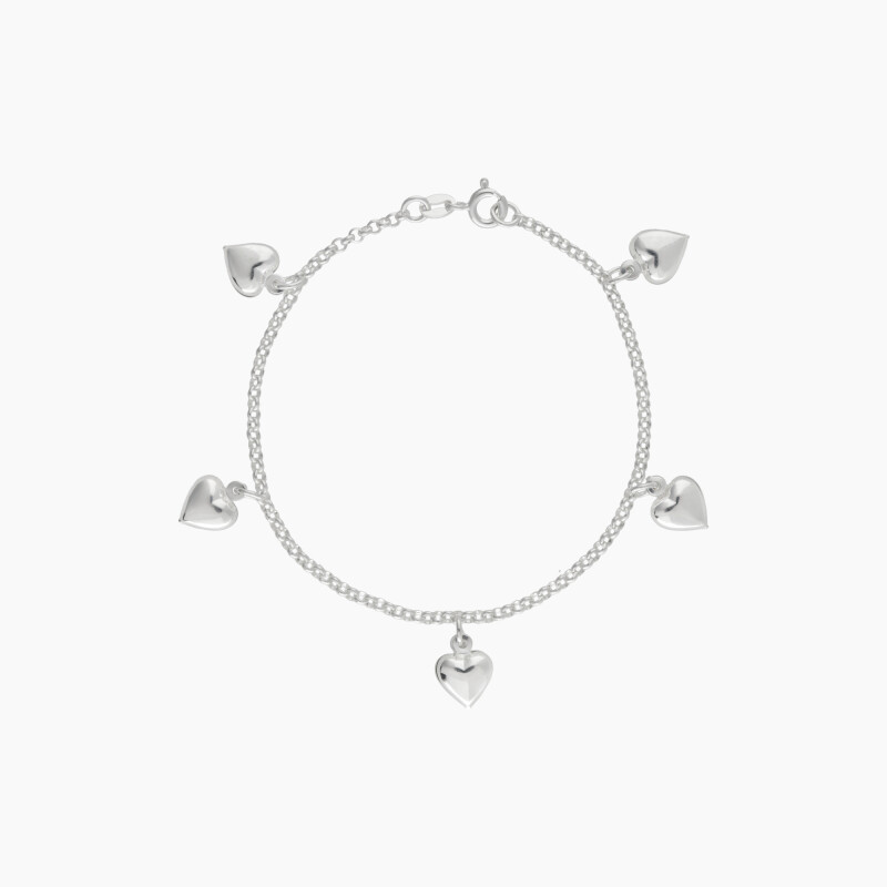 Pulsera en plata 925 con corazones Pulsera En Plata 925 Con Corazones