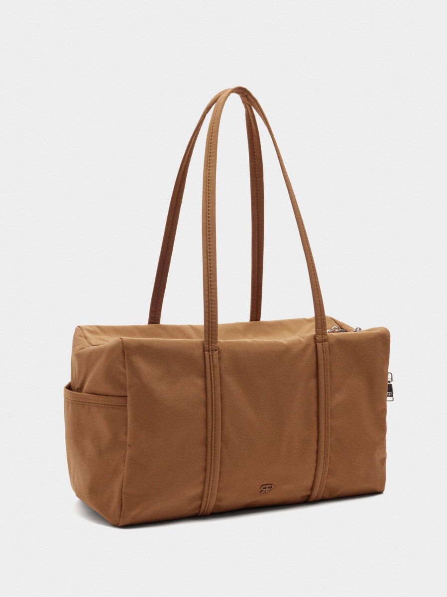 Bolso Bowling De Nylon - camel 