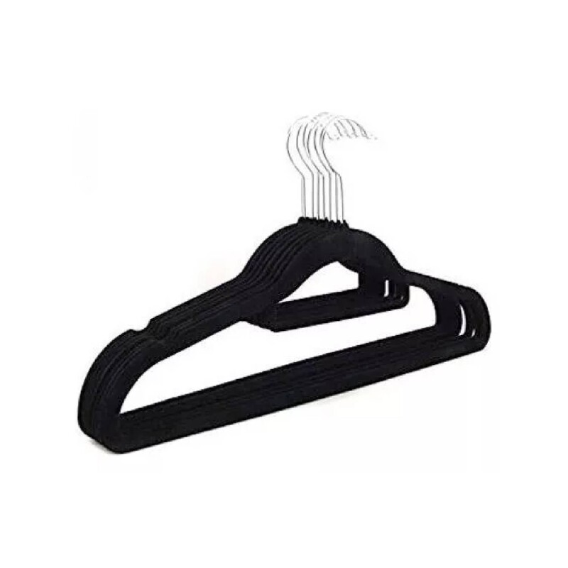 Pack de 5 Perchas de Terciopelo en color Negro Pack de 5 Perchas de Terciopelo en color Negro
