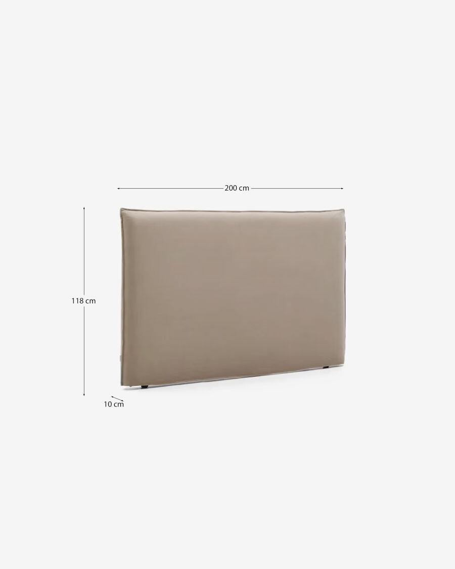 Cabecero desenfundable Jaira de lino y algodón topo para cama de 180 cm FSC Mix Credit