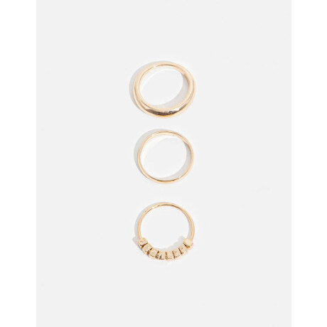 Set Anillos De Metal Dorado