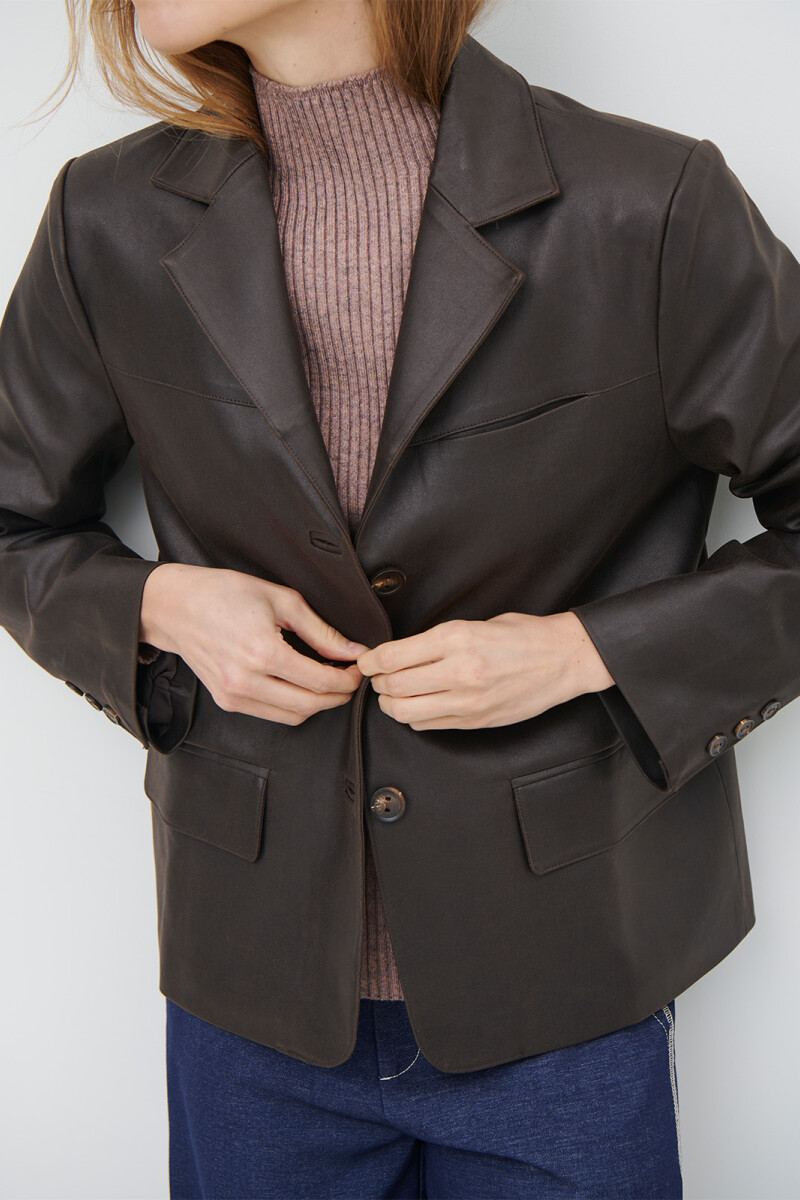 BLAZER CUEROANTE MARRON