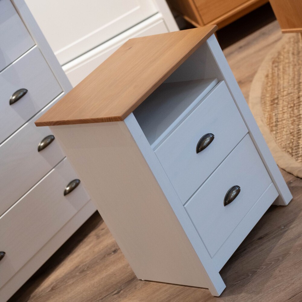 Mesa de Luz - Madera maciza - Linea Colonial Blanca