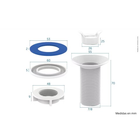 Válvula de lavatorio plástico negra 7/8 Blukit Válvula De Lavatorio Plástico Negra 7/8 Blukit
