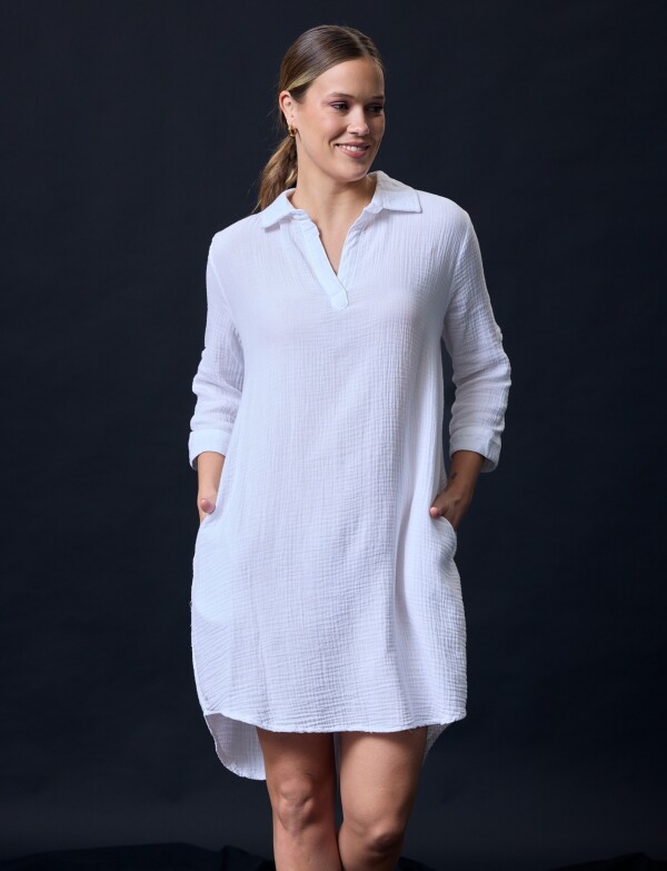Vestido Algodon BLANCO