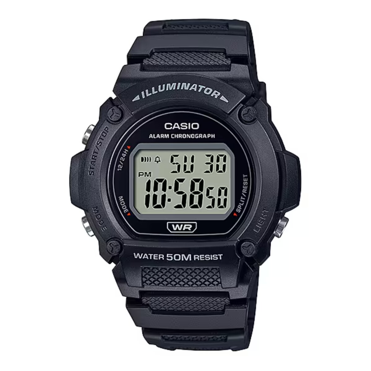 Reloj CASIO W219H-1AVDF Resina Negro Esfera 47mm 
