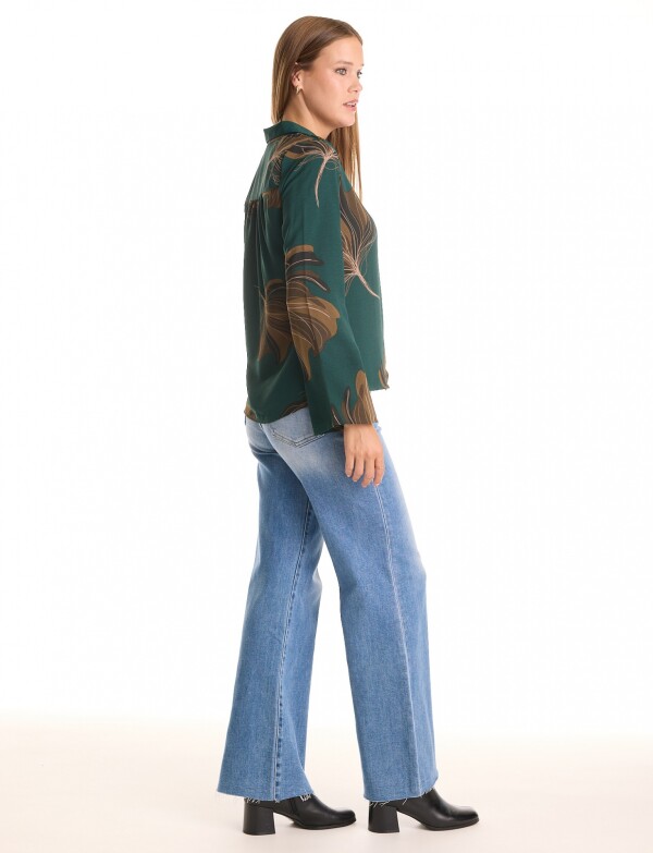 Camisa Printed Det Hombros VERDE/MULTI