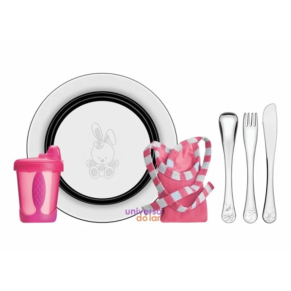 Juego infantil de cubiertos - Rosa - Tramontina Juego infantil de cubiertos - Rosa - Tramontina