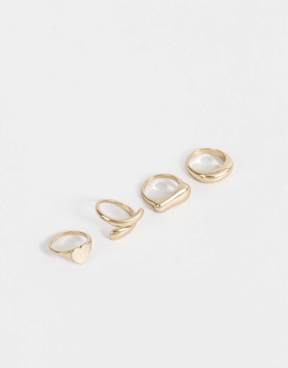 Sets De Anillos De Metal - Dorado 