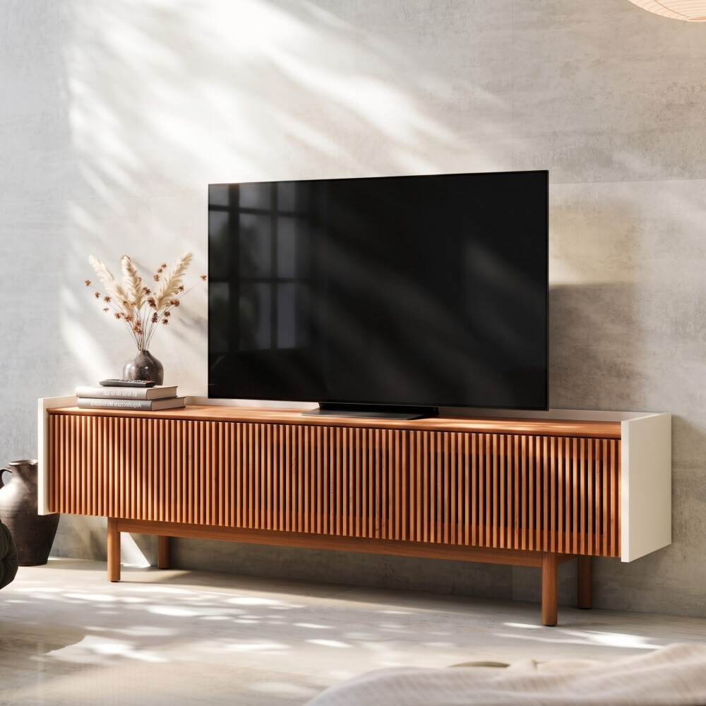 Rack de TV Dune Ripiado 1.8 - Linea Manhattan Off White