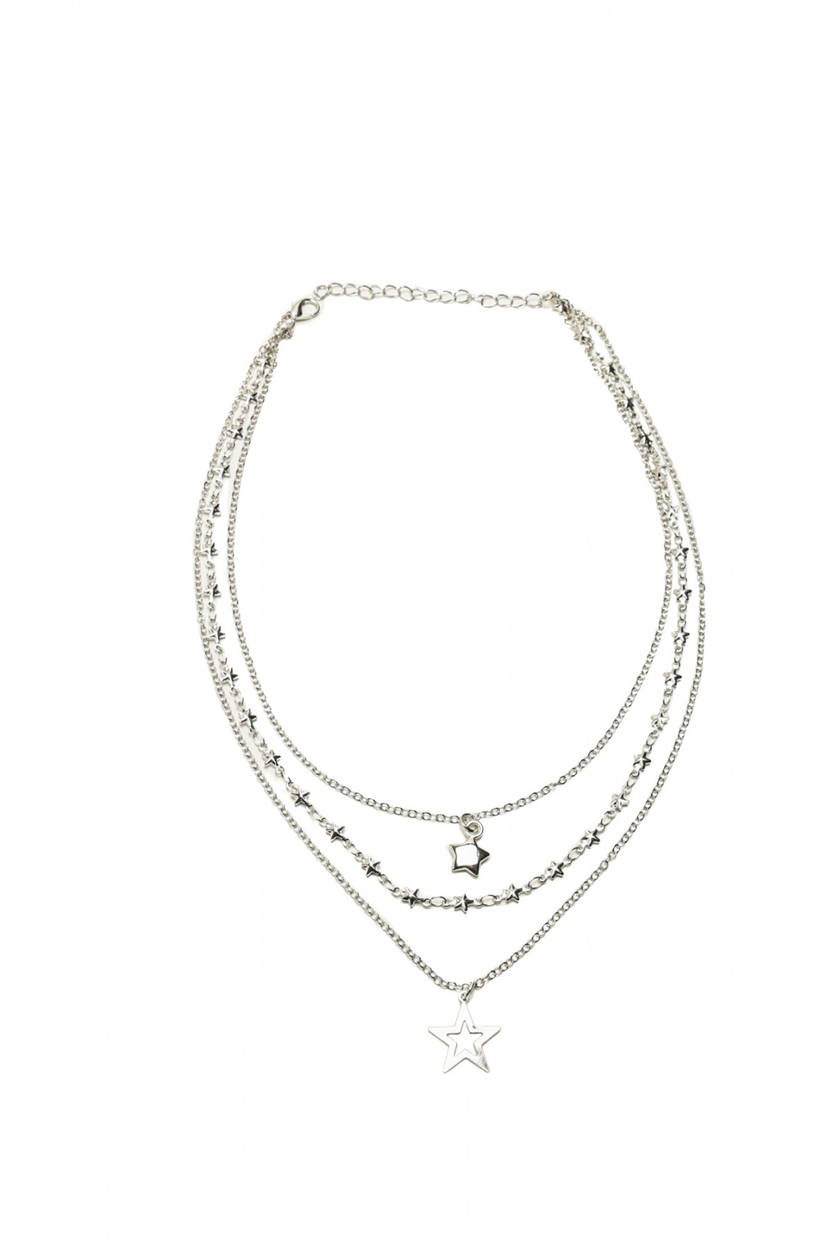 Set Collar Estrellas Plateado