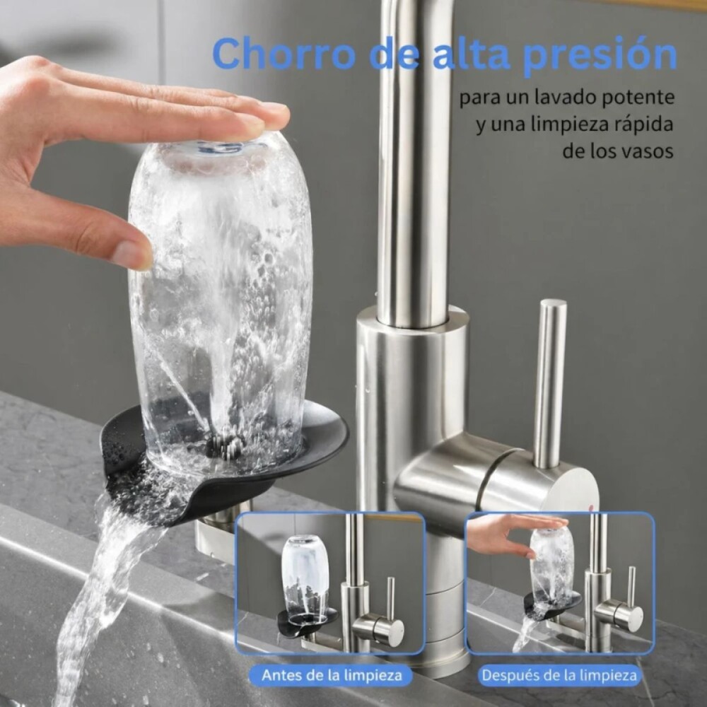Grifería de Cocina monocomando de Mesada con lavavasos satinado en L pico extraible Grifería De Cocina Monocomando De Mesada Con Lavavasos Satinado En L Pico Extraible