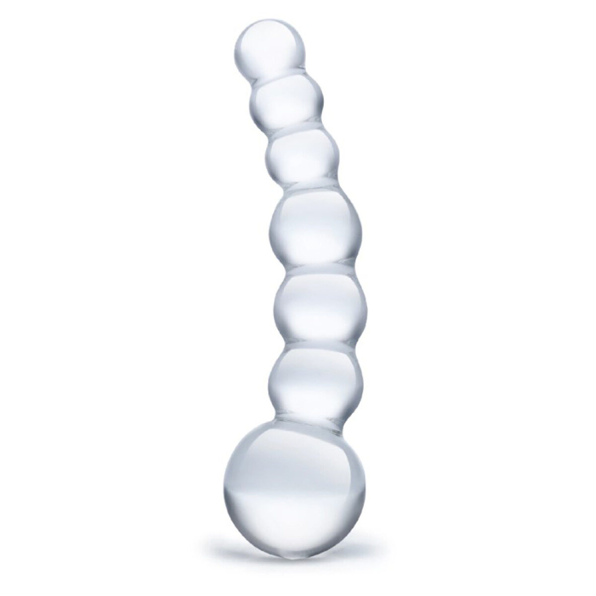 Dildo Vidrio Curved Glass Beaded 