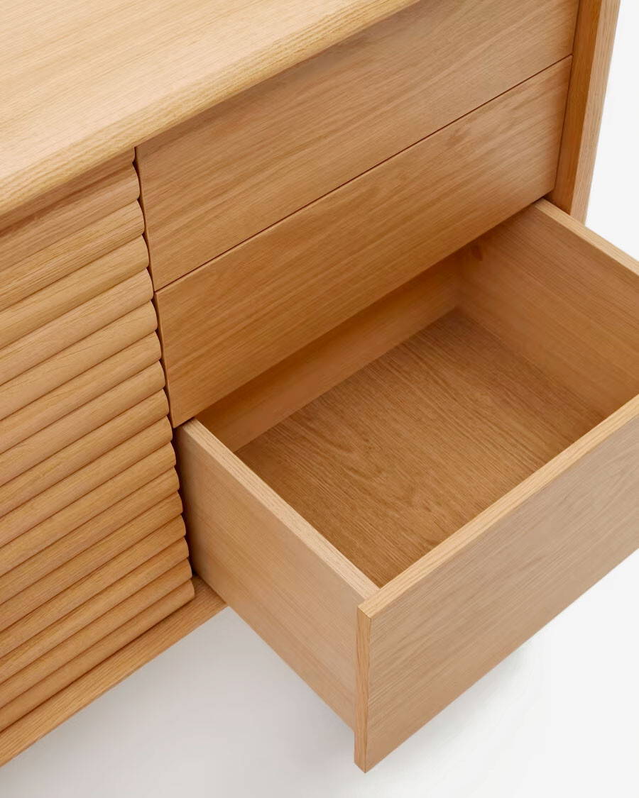 Aparador Lenon 1 puerta y 3 cajones de madera y chapa de roble 105 x 84 cm FSC MIX Credit
