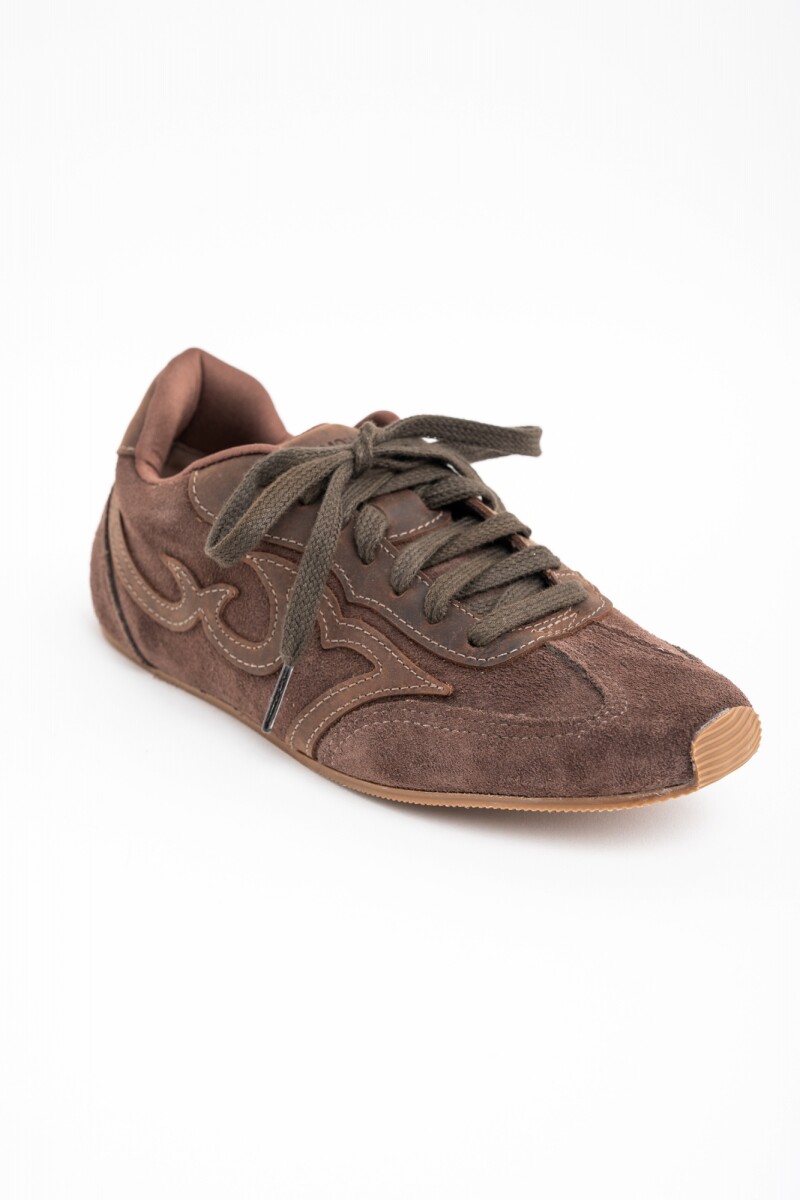 Zapatilla Combinada Chocolate