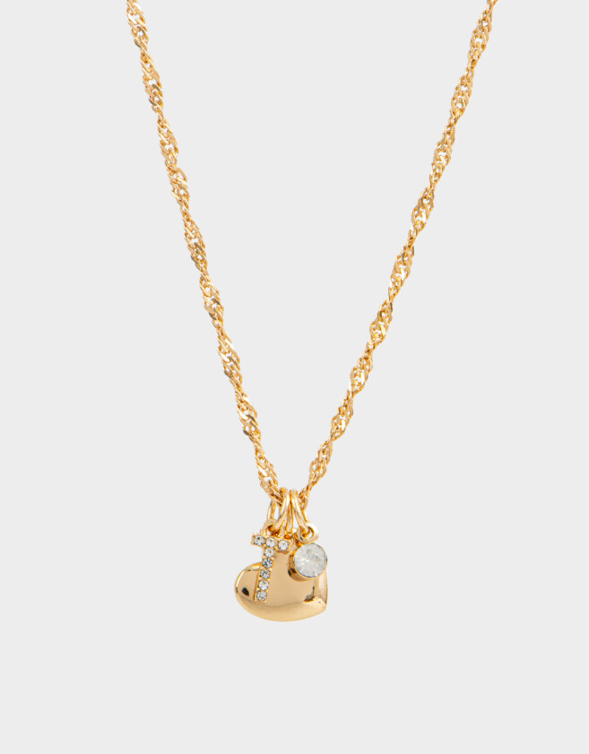 Cadena Corta con Dije De inicial Cadena Corta Con Dije De Inicial "t" - Dorado