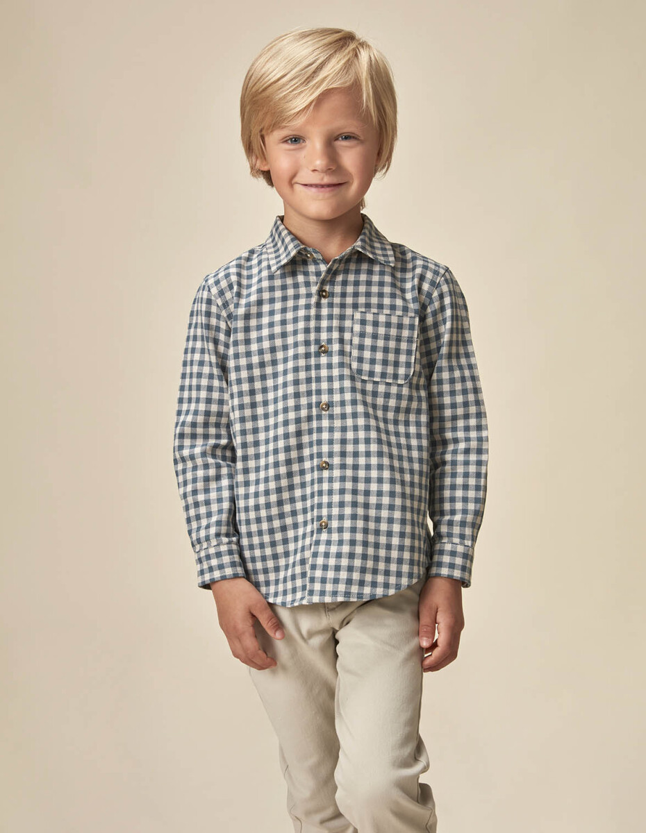 Camisa De Cuadro Vichy - Plomo 