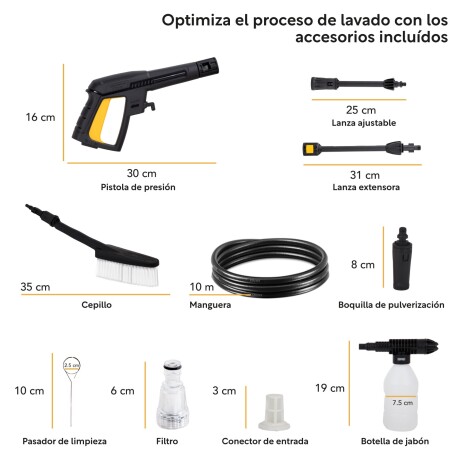 Hidrolavadora Kingsman Alta Presión 140 bar + Accesorios Hidrolavadora Kingsman Alta Presión 140 bar + Accesorios