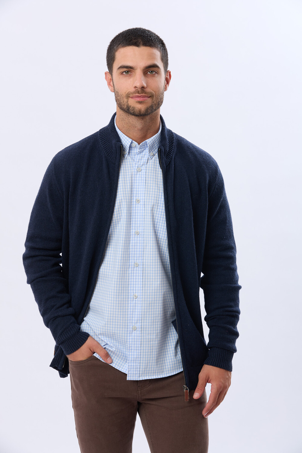 CAMPERA LANA TEJIDA Azul