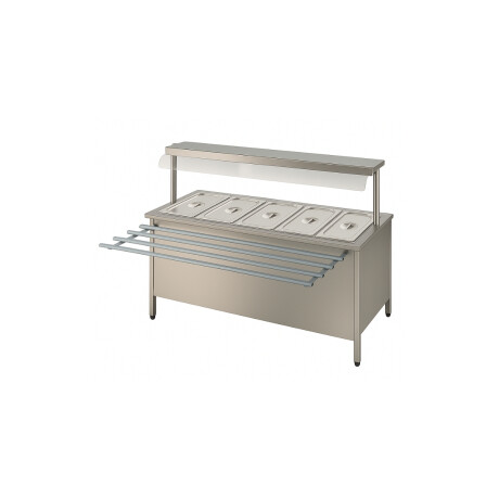 Inferior Mesa Buffet Caliente Inferior Neutro de Acero Inoxidable 190 x 70 x 85 cm 5 GN 1/1 Inferior Mesa Buffet Caliente Inferior Neutro de Acero Inoxidable 190 x 70 x 85 cm 5 GN 1/1
