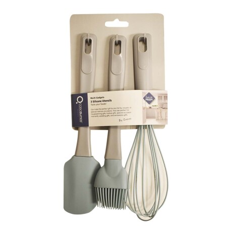 Kit Menage p/ Cocina en Silicona con Espátula Batidor Pincel Celeste
