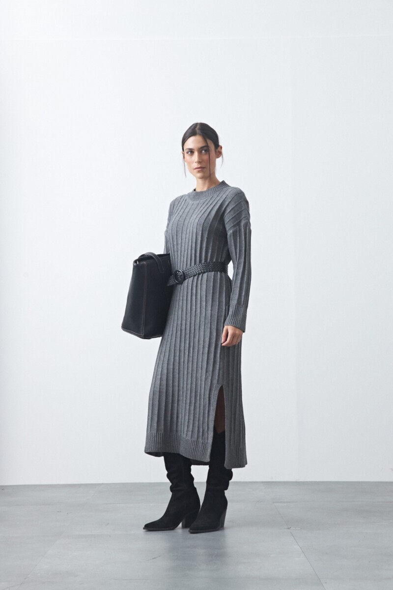 VESTIDO SIMEON Gris Osc Melange