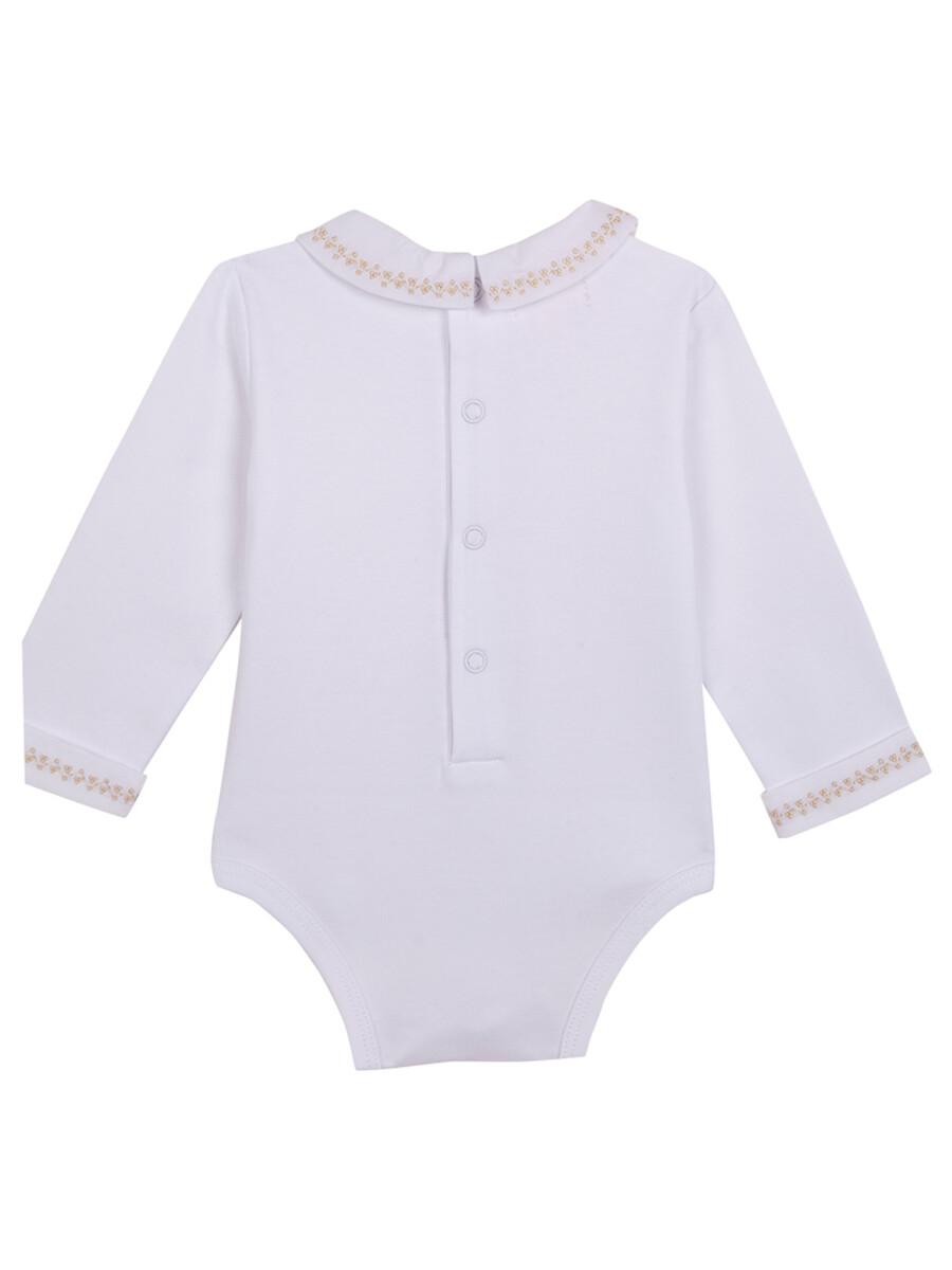 Body Manga Larga Con Blanco Optico