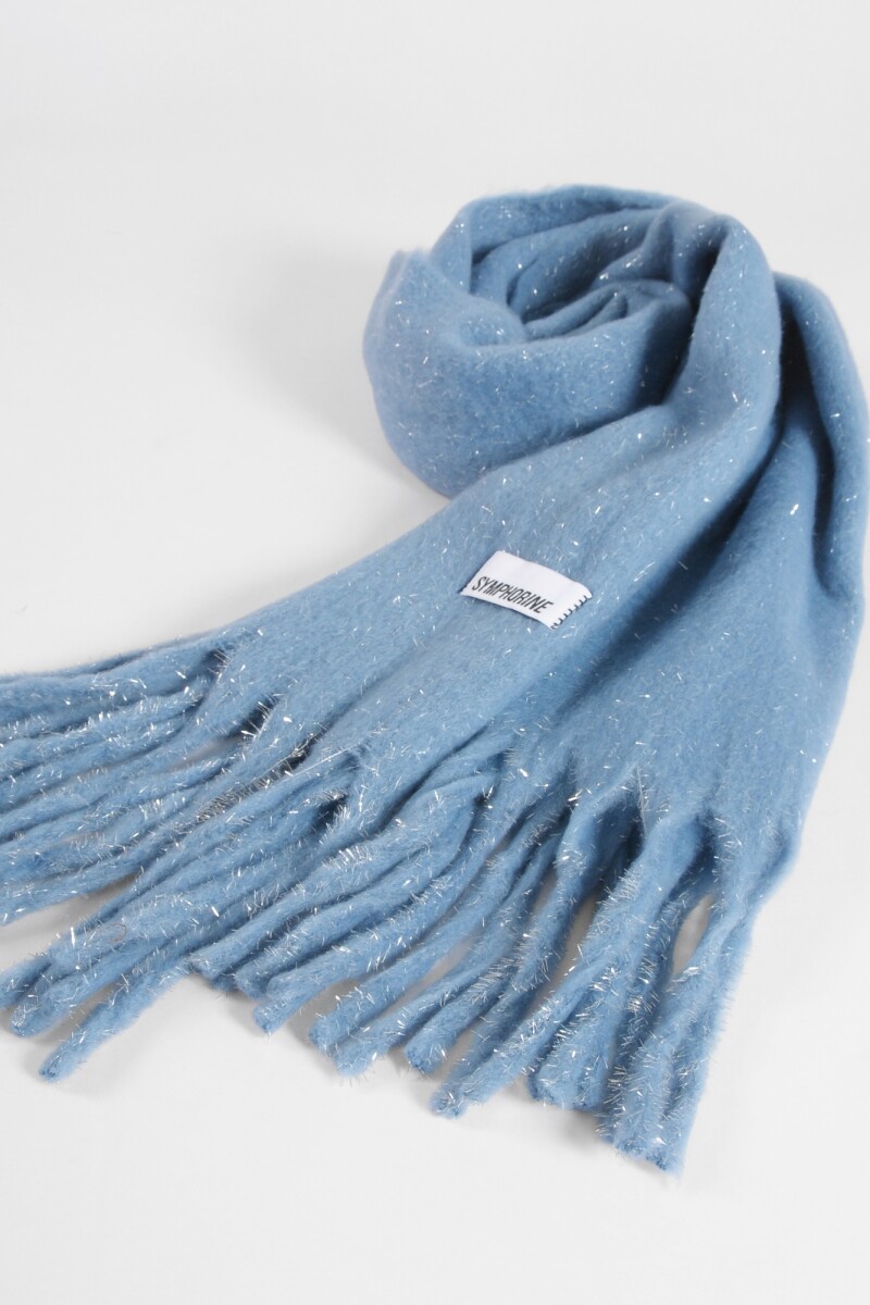 Bufanda lisa lurex celeste