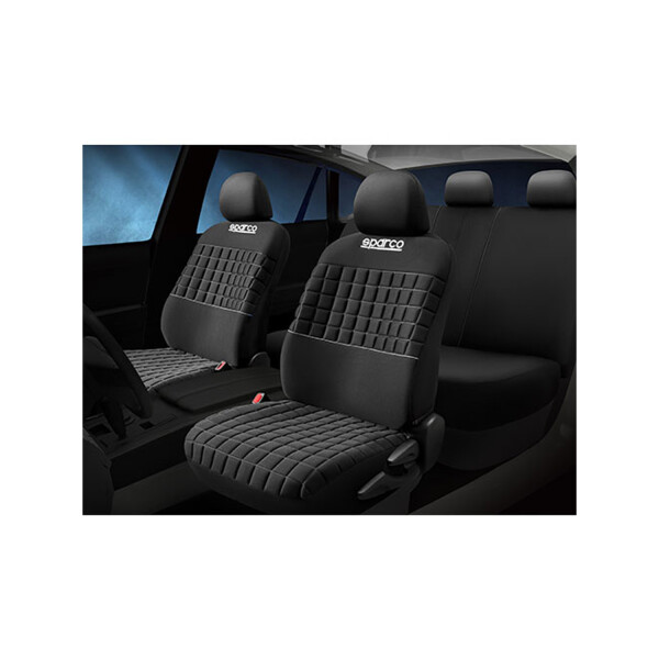 Cubreasientos De Tela Color Negro Con Detalle En Gris Sparco Cubreasientos De Tela Color Negro Con Detalle En Gris Sparco