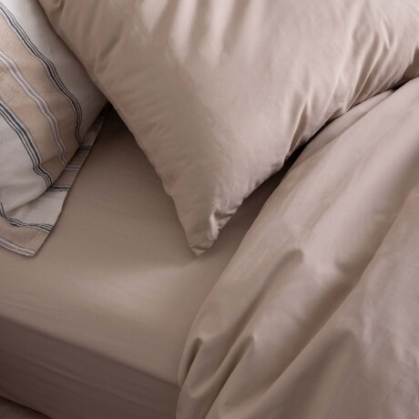 JUEGO DE SÁBANAS KING ALGODON MARRON COTTON BASIC 180 HILOS TOSTADO